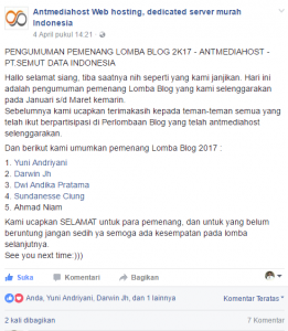 juara 3 antmediahost blog competition