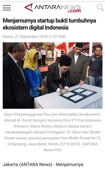 antara news startup menjamur
