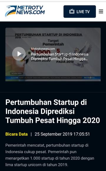 startup menjamur metrotv