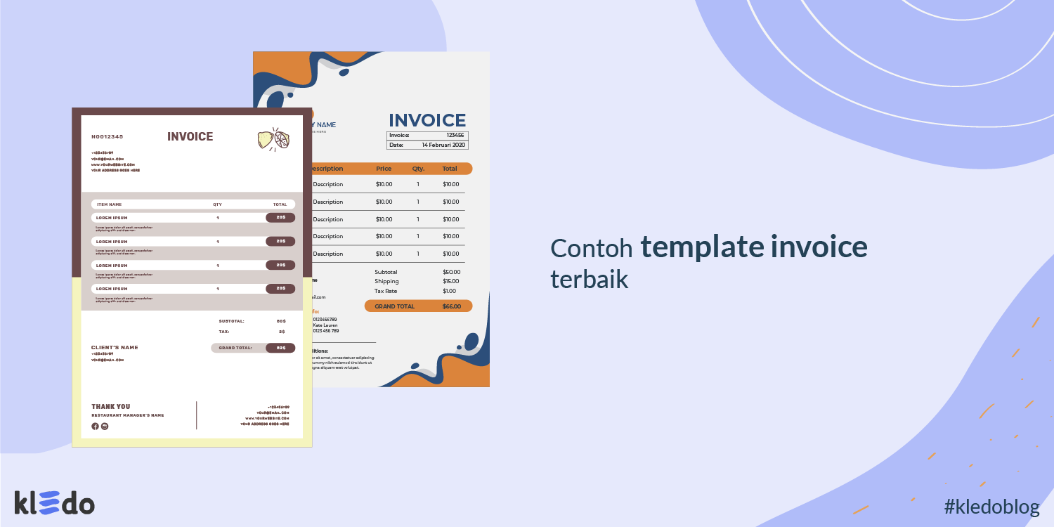 contoh invoice kledo