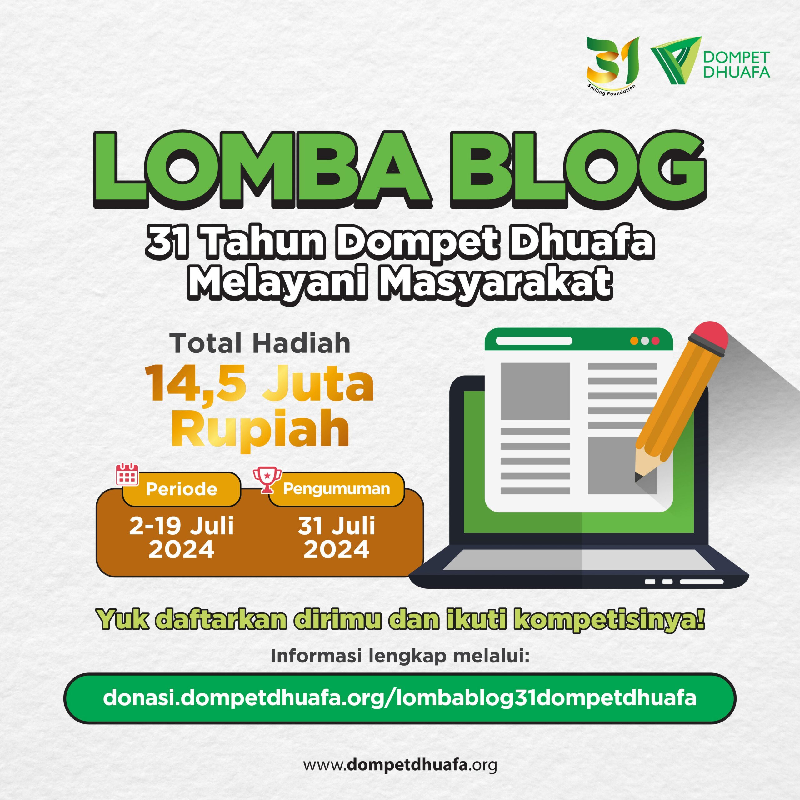 Lomba Blog 31 Tahun Dompet Dhuafa Melayani Masyarakat