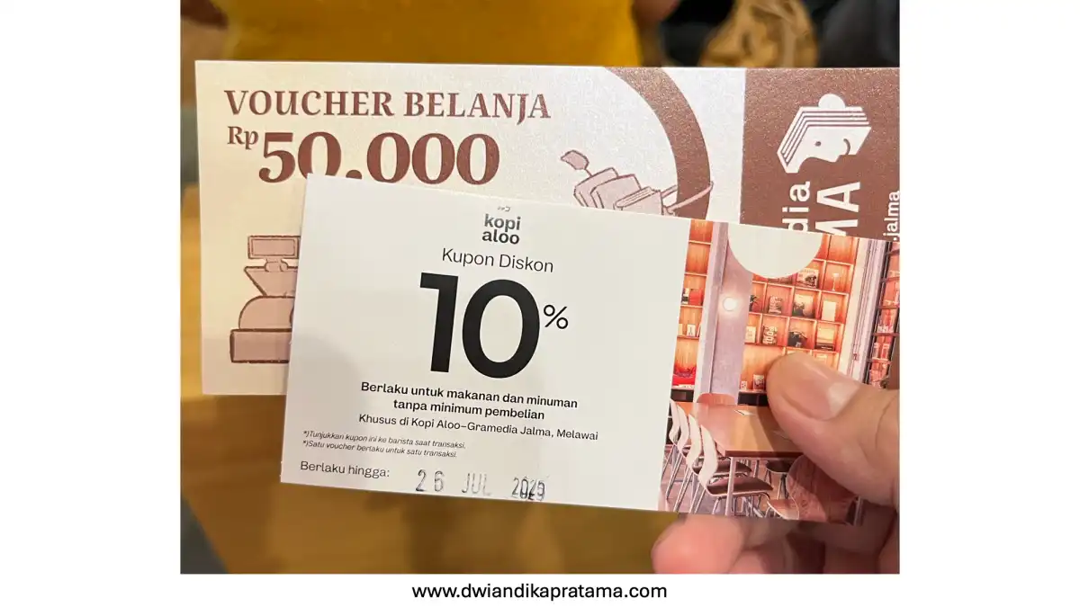 voucher gramedia jalma dan voucher kopi Aloo